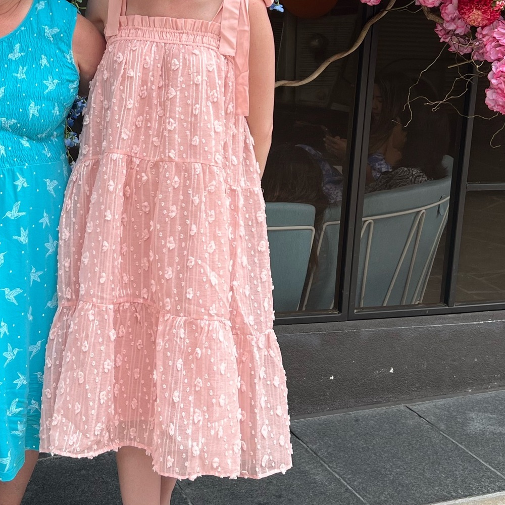Pale pink midi dress